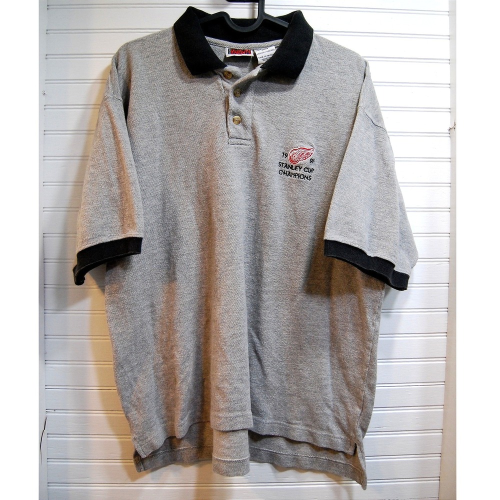 Vintage Stanley Cup Polo Shirt Boxy Medium 1998 NHL Champions Detroit Red Wings